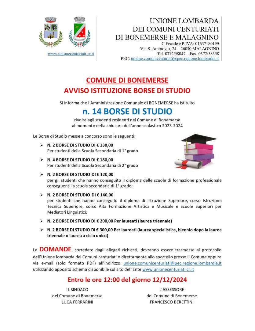 BORSE DI STUDIO 2023 2024